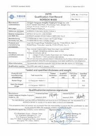 Σώμα και κλείσιμο NORSOK M650, PED 2014/68/EU Υλικό σφυρηλάτησης βαλβίδων ASTM F51, ASTM F53